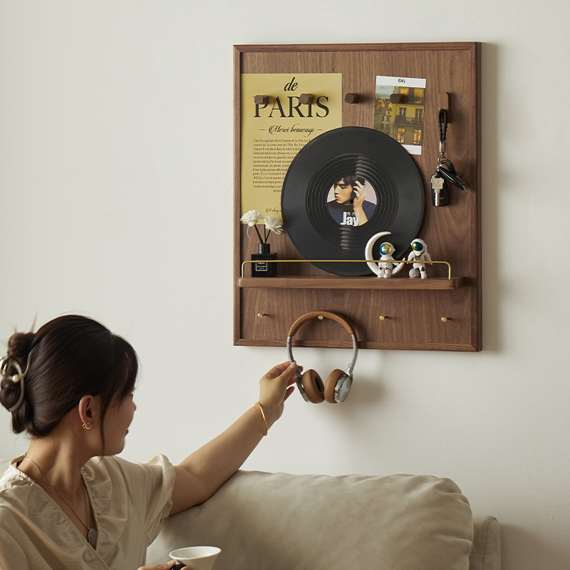 中古风电表箱装饰画黑胡桃实木2025新款改造置物架电闸盒创意遮挡 - 图0