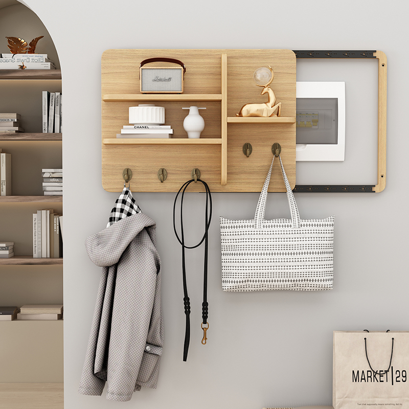 电表箱遮挡装饰画衣帽钩免打孔网红空开遮丑神器配电箱挂画置物架 - 图0