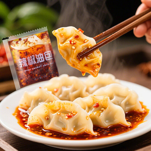 无logo辣椒油8克*2000包整箱小包辣椒包外卖水饺调味包商用免定制 - 图2