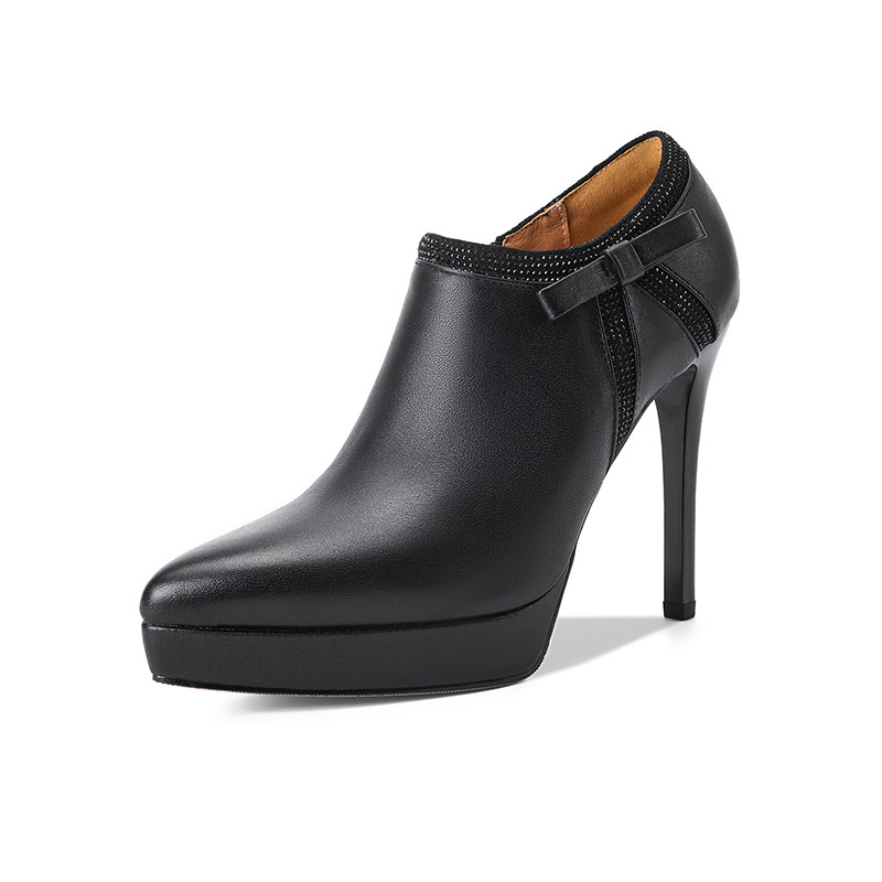 2026新款真皮尖头深口女鞋防水台名媛细跟高跟鞋单鞋女,淘宝优惠券,粉丝福利购,淘宝优惠卷