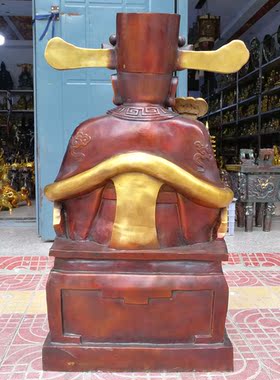 如意纯铜财神像供奉人物工艺品