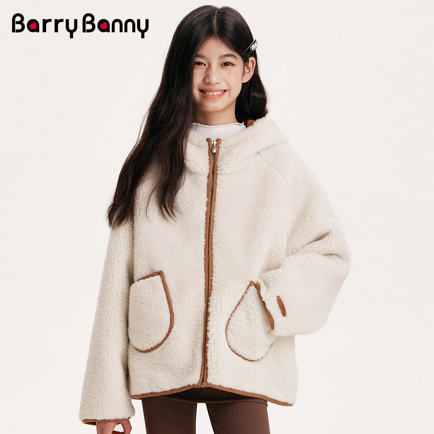 BarryBanny女童仿羊羔绒皮草外套冬季新款儿童中大童加厚保暖上衣,淘宝优惠券,粉丝福利购,淘宝优惠卷