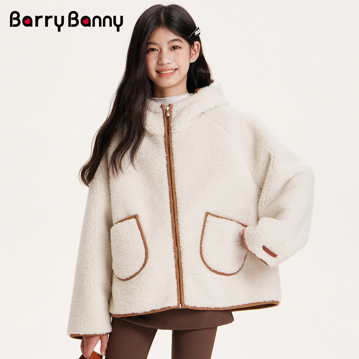 BarryBanny女童仿羊羔绒皮草外套冬季新款儿童中大童加厚保暖上衣,淘宝优惠券,粉丝福利购,淘宝优惠卷