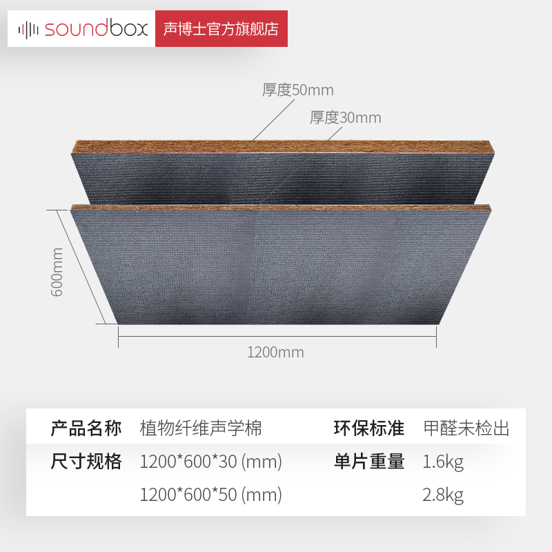 声博士墙体隔音棉卧室私人影院植物纤维棉家用填充隔音材料保温棉 - 图2