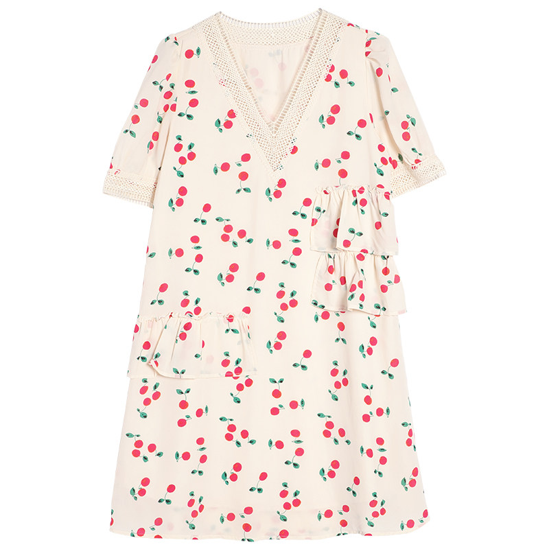 欧洲站2020夏季新款v领撞色连衣裙 evesec连衣裙