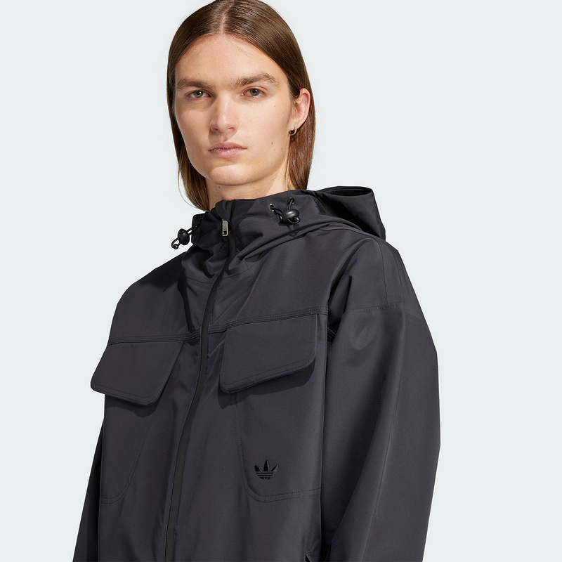 adidas阿迪达斯三叶草拒水连帽外套男魔术贴袖口防风户外服JD2110 - 图2
