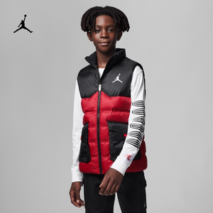 Nike耐克2025秋冬款男小童保暖加厚羽绒服马甲舒适背心FB1673