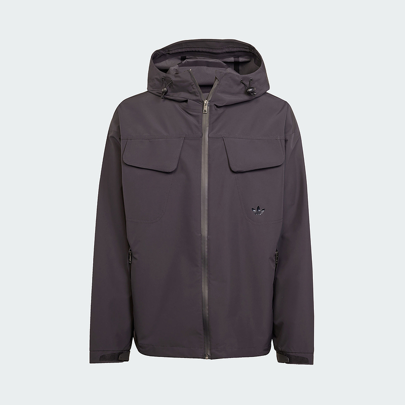 adidas阿迪达斯三叶草拒水连帽外套男魔术贴袖口防风户外服JD2110 - 图3