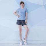 Тонкий комплект, спортивный костюм для спортзала, одежда для йоги для тренировок, для бега, популярно в интернете, короткий рукав, свободный крой