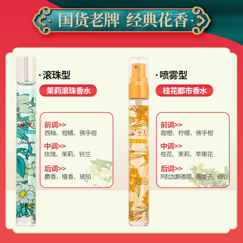 上海女人滚珠香水套装喷雾正品老牌 上海美一佳香水
