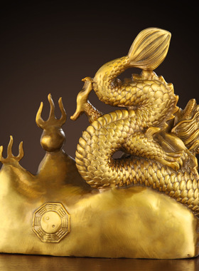 纯黄铜避火龙瓶子厨房在西北角乾卦铜辟火龙化解必火龙壁火龙摆件