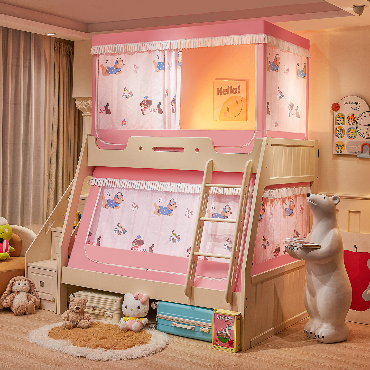 2025新款a类儿童上下铺子母床遮光帘蚊帐家用卧室防摔防掉床纹帐,淘宝优惠券,粉丝福利购,淘宝优惠卷