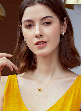 Missure欧美锆石女镀金锁骨链