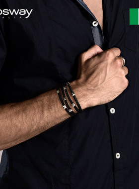 brosway欧美风时尚潮流编织皮绳