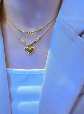 设计感转运珠爱心项链女