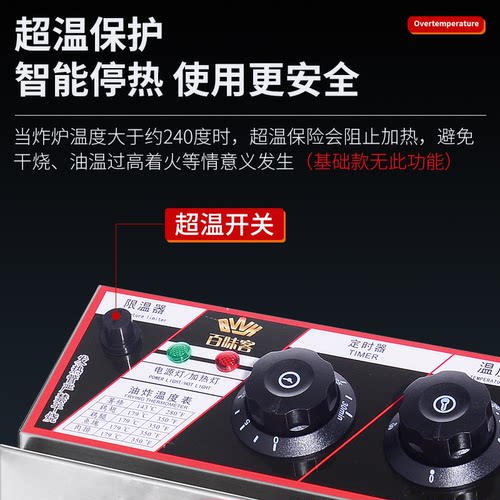 油炸锅商用电炸炉单缸油炸机双缸多功能电炸锅摆摊油条炸鸡恒温 - 图0