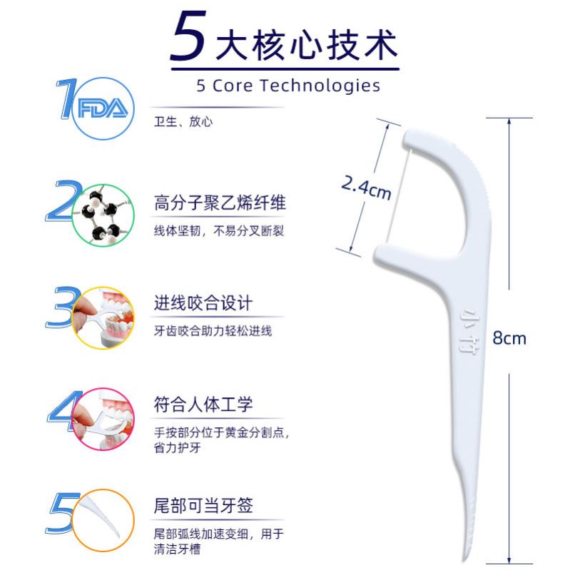 100 dental floss pick cleaning toothpick after meal牙线100支 - 图2