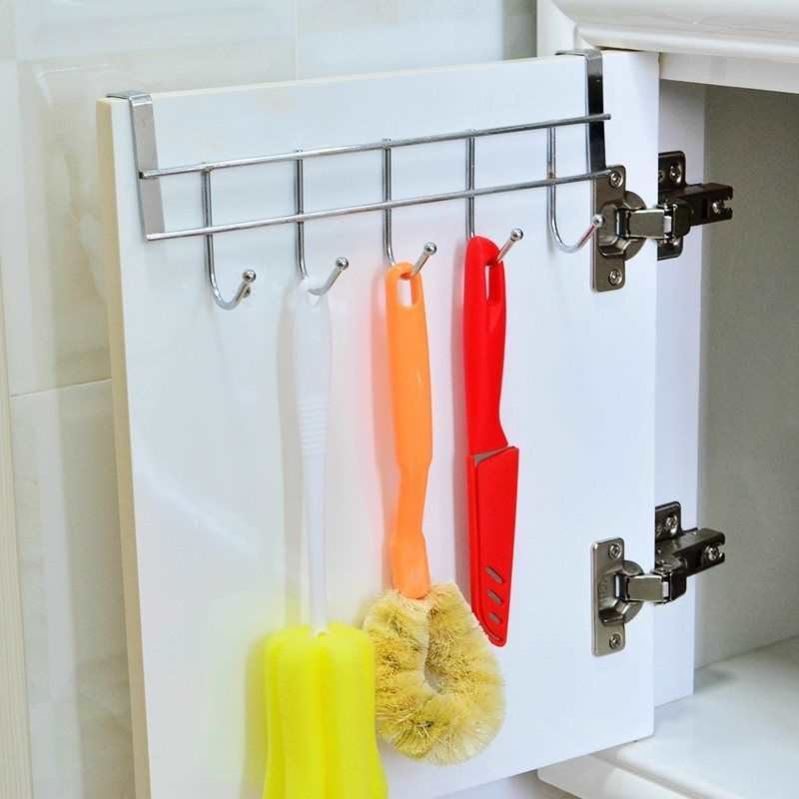 cabinet door towel rack nail-free bathroom kitchen single - 图1