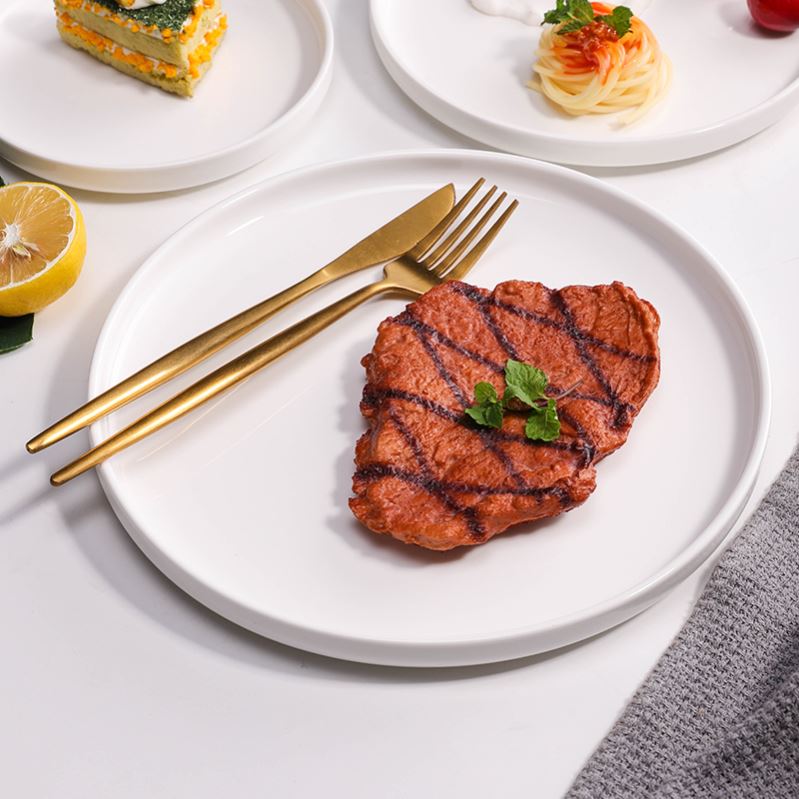 西餐牛排盘 dinner plates ceramic steak dishes western food-图0