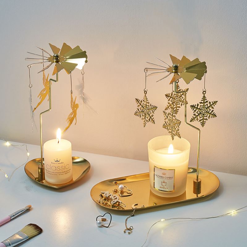 Romantic candlelight dinner rotating candle holder revolving-图0