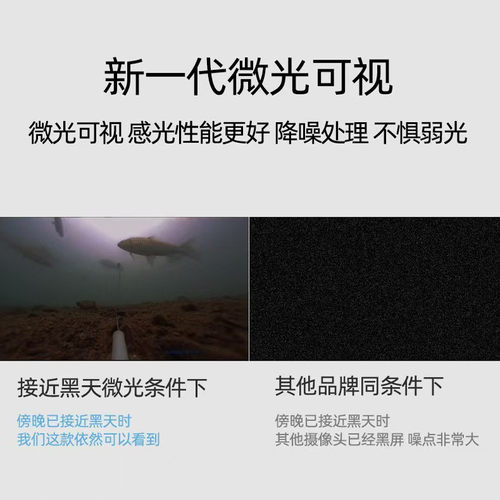 可视探鱼器高清水下钓鱼摄像头红外夜视探鱼头超清通用17/14插头 - 图0