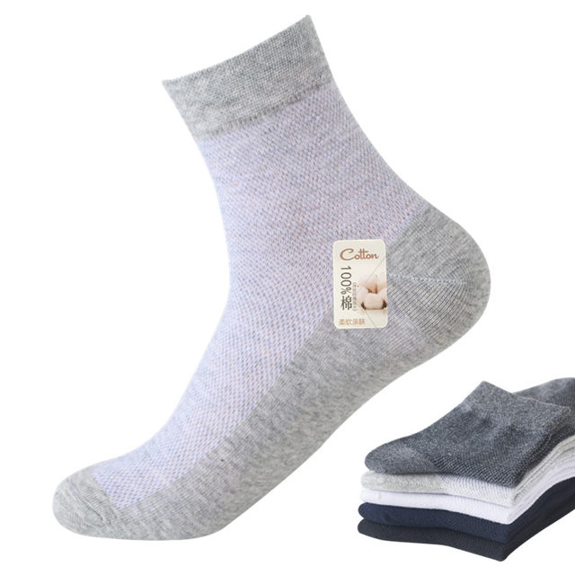 Langsha socks men's four-season pure cotton comfort socks 5 ຄູ່