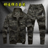 Эластичный камуфляжный комплект для работы, износостойкая хлопковая осенняя униформа для отдыха