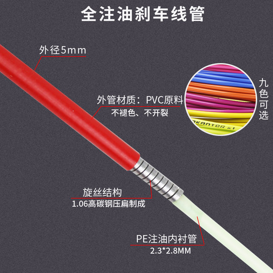 折叠自行车刹车变速线鸟车外管L3全注油彩色线管闸线内注油超顺滑
