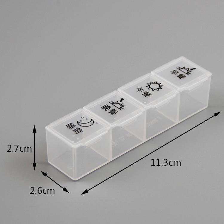 巧盒QH 一天四次提示便携药盒透明创意每格独立盖子收纳191 - 图0
