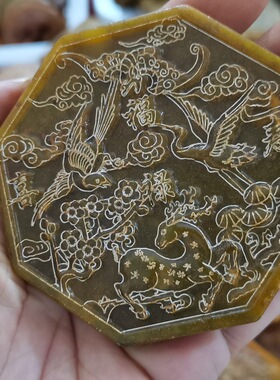 玉石原石仿古玉老玉天然岫玉雕W