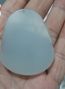 古玩仿古玉老玉玉器天然岫玉青白玉持荷花观音吊坠毛衣链