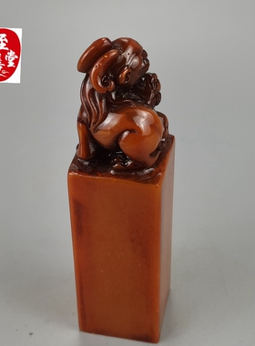 古玩收藏仿玉石原石寿山石雕老田黄石母子狮子印章章料摆件