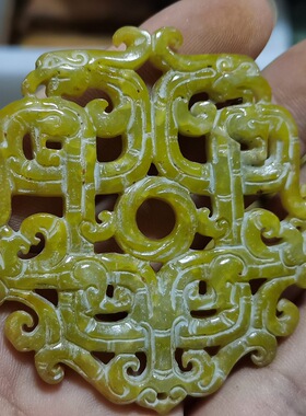 玉石原石仿古玉老玉岫玉雕W双面