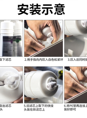 10寸快接通用RO膜滤芯送接头