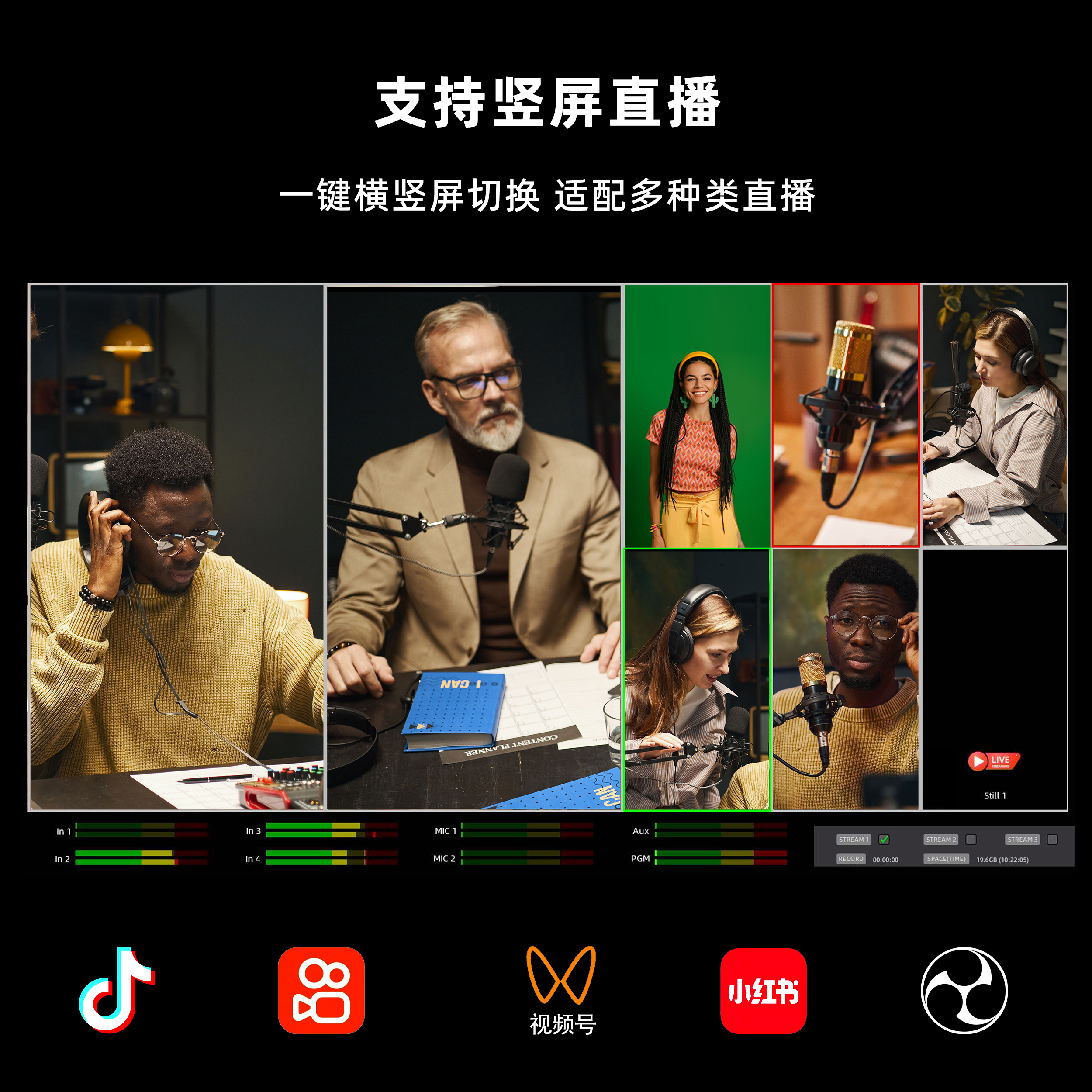 OSEE时代奥视Gostream Deck 4K多路HDMI切换台多机位直播推流PGM导播台直播抖音快手视频号支持横竖屏,淘宝优惠券,粉丝福利购,淘宝优惠卷