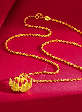 金店同款新中式天鹅之爱吊坠项链