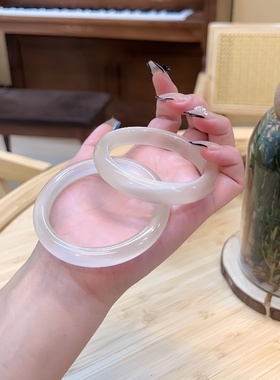 白月光香槟金手镯女士冰种玉镯子