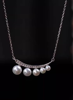 金店同款S925银天然珍珠锁骨链