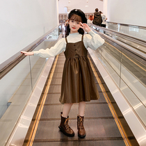 Next Kiss Girl with dress for dress and autumn clothing 2023 new ocean pistichio dress girl spring autumn net red trendy suit