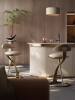 Italian simple stainless steel high stool bar chair light luxury high-end home hotel leather bar chair backrest