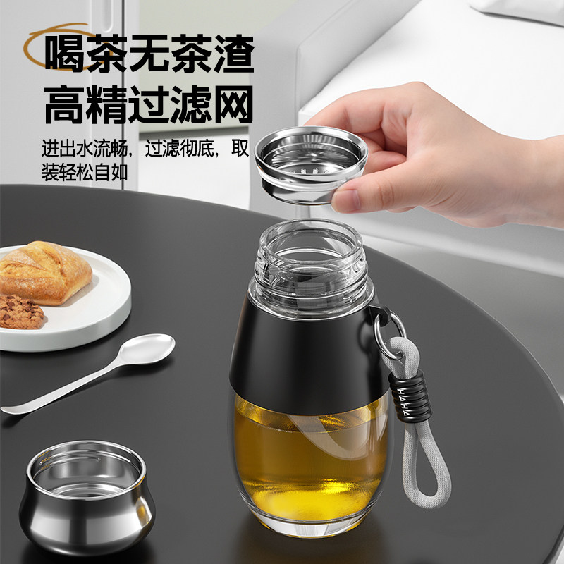 加厚玻璃杯男耐高温办公茶杯女士高颜值水杯2025新款外出便携杯子,淘宝优惠券,粉丝福利购,淘宝优惠卷