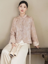 New Chinese blouses womens retro improved Tang dress qipao engaged gown wedding gown The brides morning gown Zen sweaty tea suit country wind suit