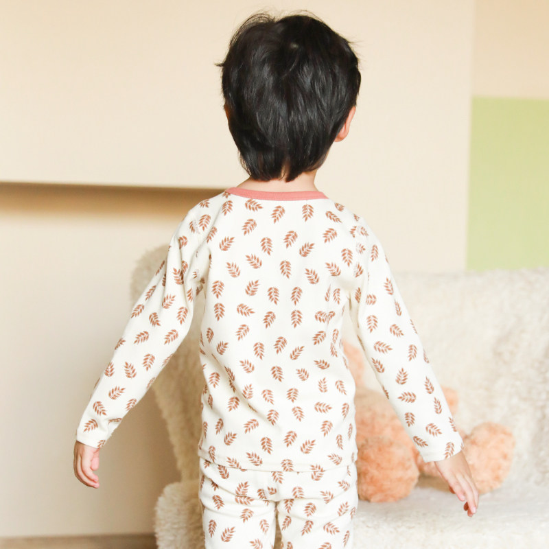 【280G特价】儿童家居服套装宝宝睡衣纯棉男童秋衣秋裤 白底叶子,淘宝优惠券,粉丝福利购,淘宝优惠卷