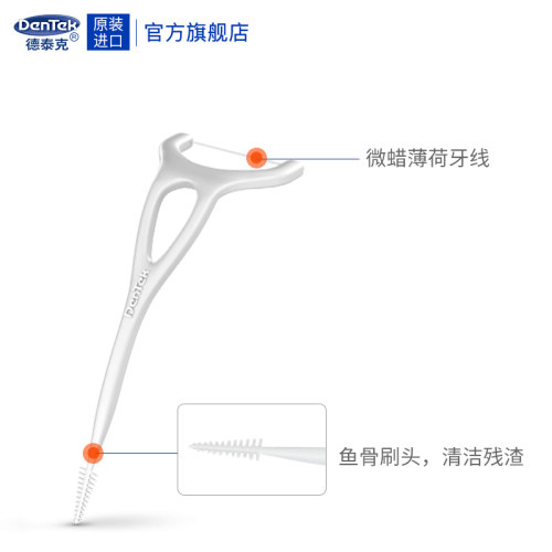 德泰克DenTek进口后槽牙牙线棒超细家庭装Y型剔牙大牙后牙专用-图0