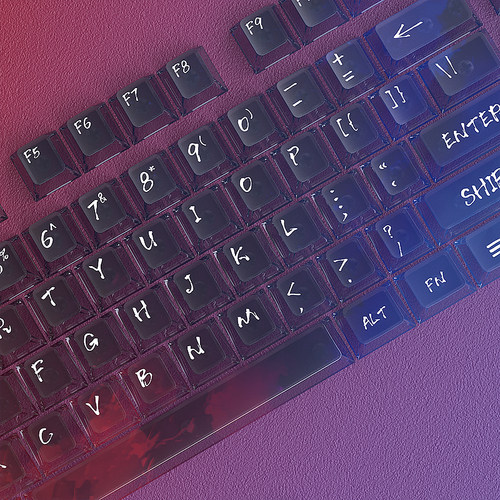 霓虹雾透主题小全套键帽PC透光原厂机械键盘VGN V98pro V87 N75 - 图2