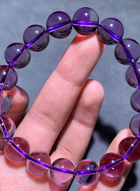 天然巴西紫水晶手链单圈送礼情侣