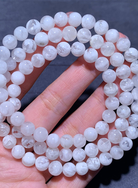 天然雪花幽灵三圈水晶手链礼物女