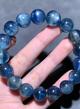 天然蓝晶石单圈草莓水晶手链水晶