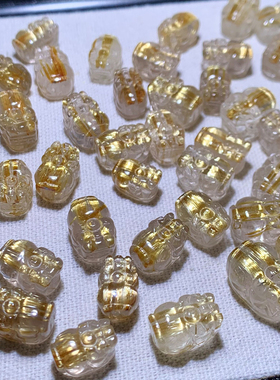 天然顺发金发晶貔貅吊坠礼物情侣