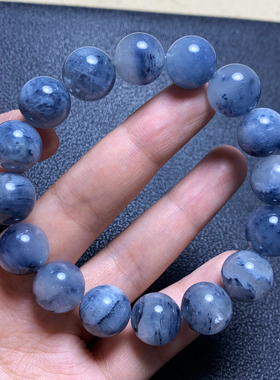 天然顺发蓝兔毛单圈水晶手链共生